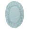 Простыня овальная на резинке из сатина голубого цвета из коллекции essential, 75х125х20 см